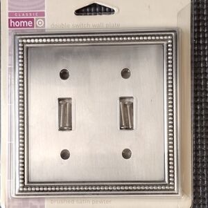 Double Light Wall Switch Plate In Brushed Satin Pewter